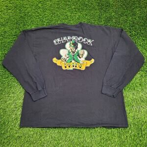 Vintage 90s Leprechaun Pocket Shirt 2XL 25x29 Black Y2K